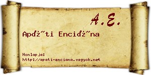 Apáti Enciána névjegykártya